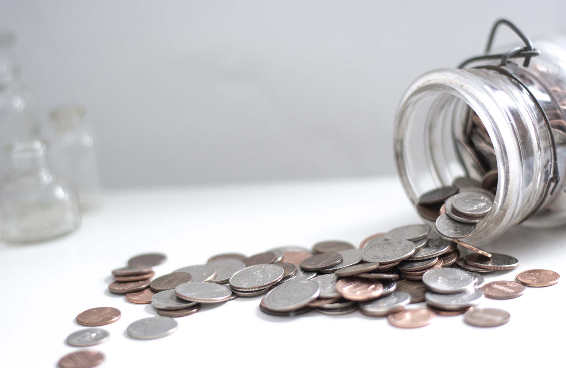 coins in jar